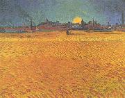 Vincent Van Gogh Sunset : Wheat fields Near Arles Spain oil painting artist